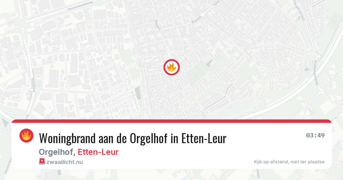 Woningbrand aan de Orgelhof in Etten-Leur — 14 jul 2026