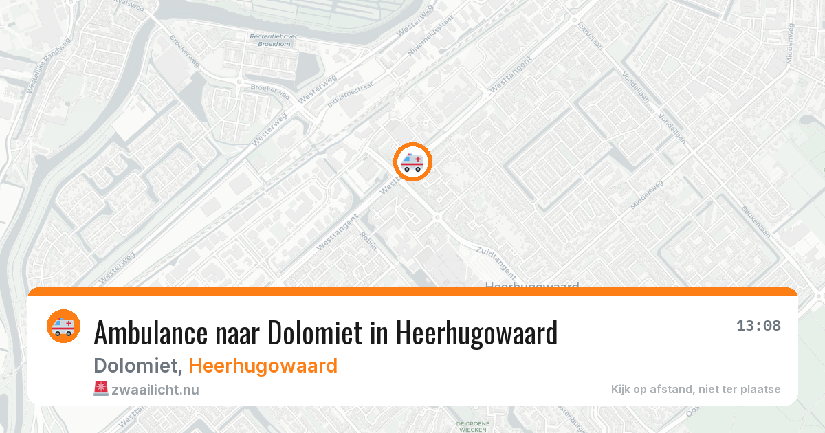 Ambulance naar Dolomiet in Heerhugowaard — 15 mei 2026