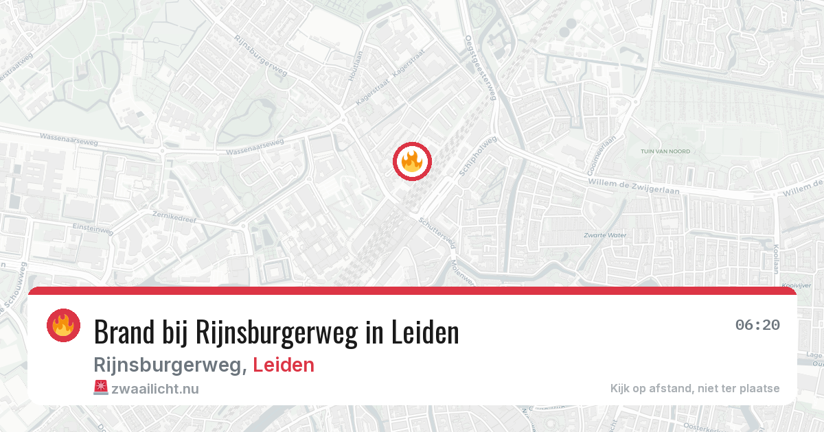 Brand bij Rijnsburgerweg in Leiden — 20 mrt 2026