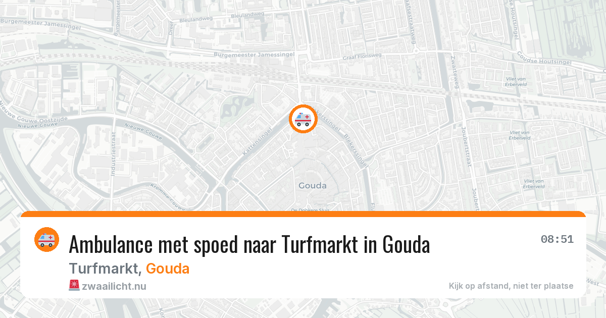 Ambulance met spoed naar Turfmarkt in Gouda — 30 jan 2026