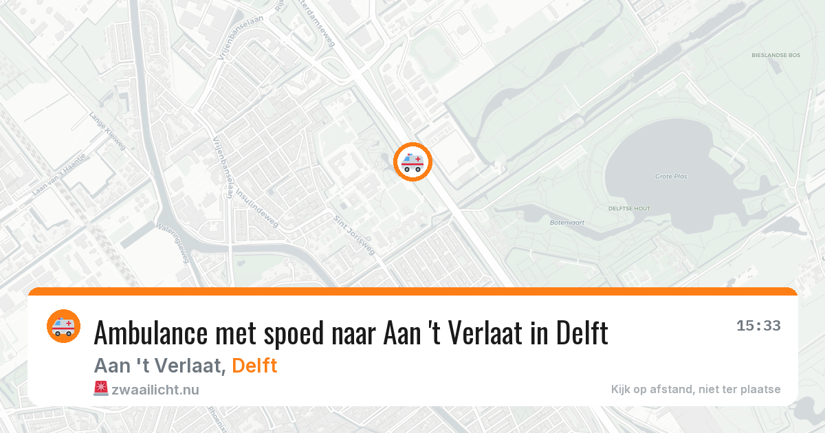 Ambulance met spoed naar Aan 't Verlaat in Delft — 22 jan 2026