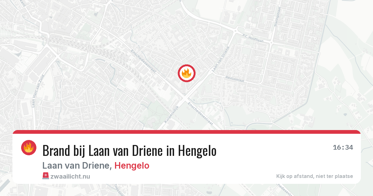 Brand bij Laan van Driene in Hengelo — 29 mei 2026