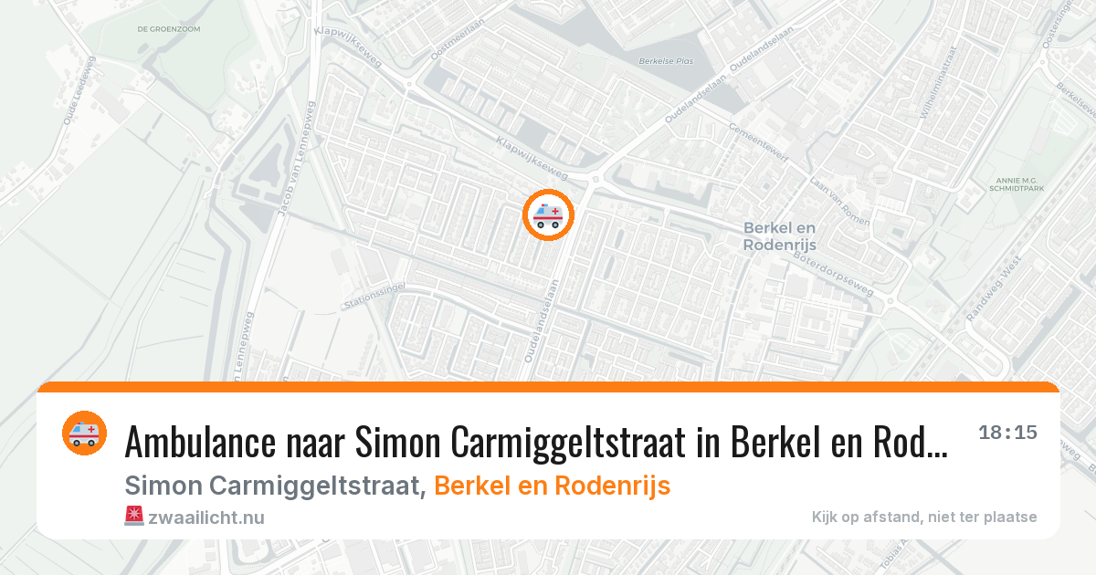 Ambulance naar Simon Carmiggeltstraat in Berkel en Rodenrijs — 20 jul 2026