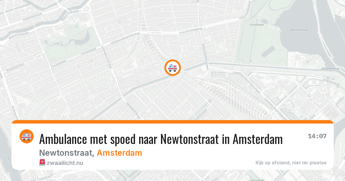 Ambulance met spoed naar Newtonstraat in Amsterdam — 1 jun 2026