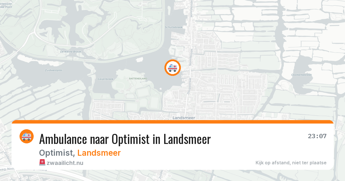Ambulance naar Optimist in Landsmeer — 17 mei 2026