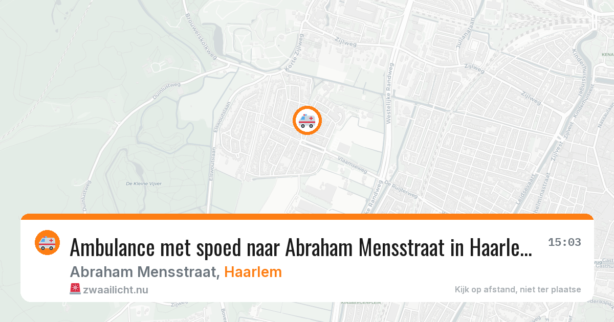 Ambulance met spoed naar Abraham Mensstraat in Haarlem — 25 mei 2026