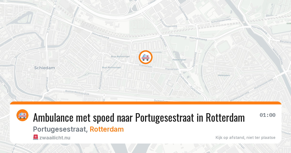 Ambulance met spoed naar Portugesestraat in Rotterdam — 24 jul 2026