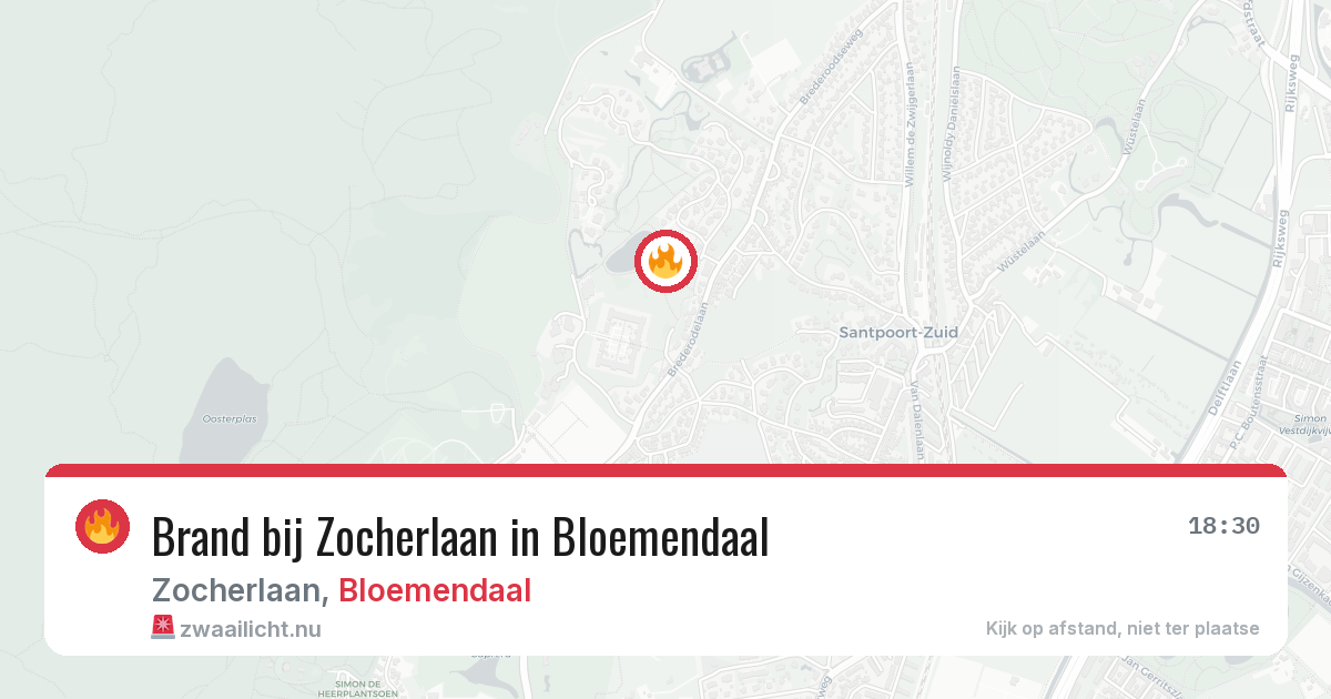 Brand bij Zocherlaan in Bloemendaal — 15 jul 2026