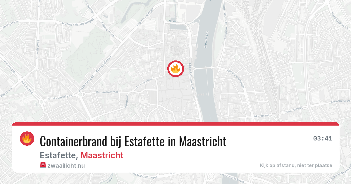 Containerbrand bij Estafette in Maastricht — 22 jul 2026