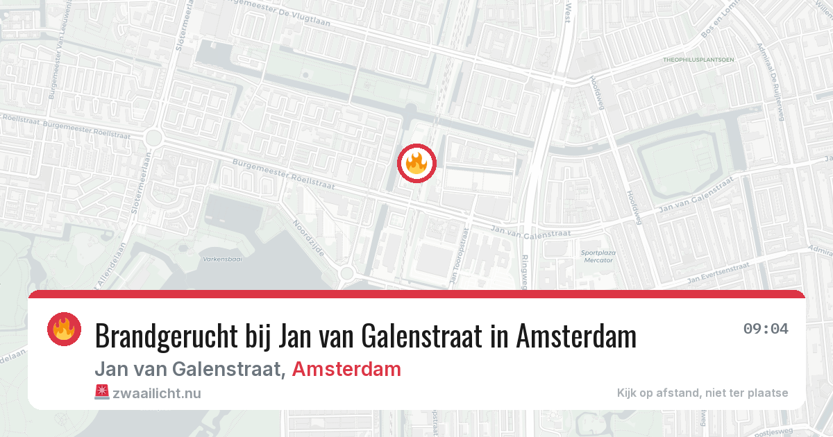 Brandgerucht bij Jan van Galenstraat in Amsterdam — 10 mrt 2026