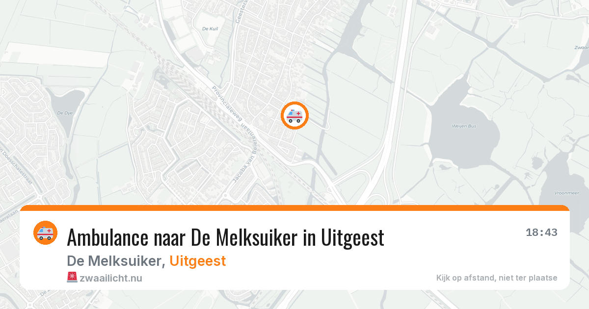 Ambulance naar De Melksuiker in Uitgeest — 20 jul 2026