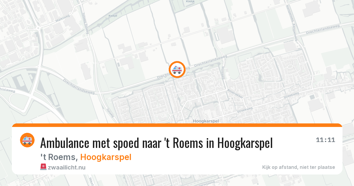 Ambulance met spoed naar 't Roems in Hoogkarspel — 23 mrt 2026