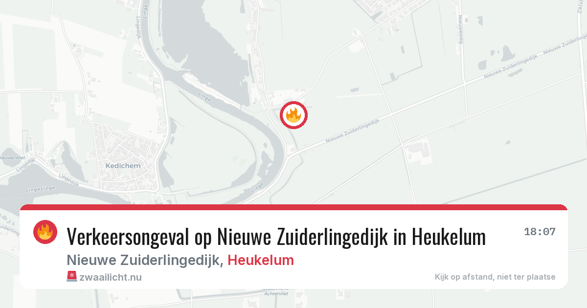 Verkeersongeval op Nieuwe Zuiderlingedijk in Heukelum — 26 mei 2026
