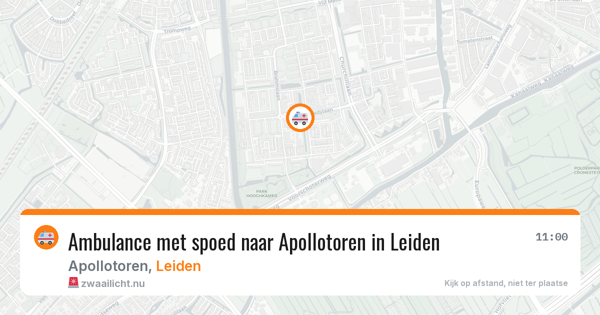 Ambulance met spoed naar Apollotoren in Leiden — 10 jun 2026