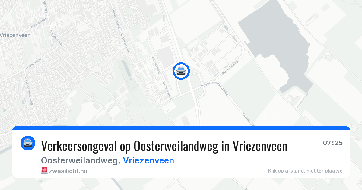 Verkeersongeval op Oosterweilandweg in Vriezenveen — 4 feb 2026