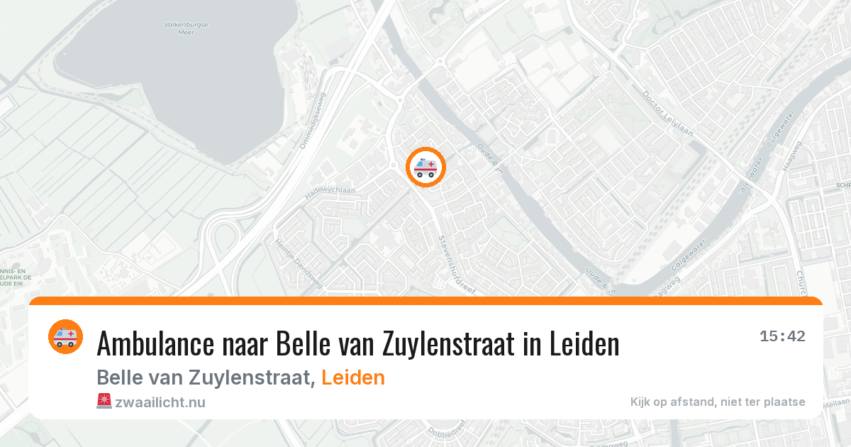 Ambulance naar Belle van Zuylenstraat in Leiden — 14 jul 2026