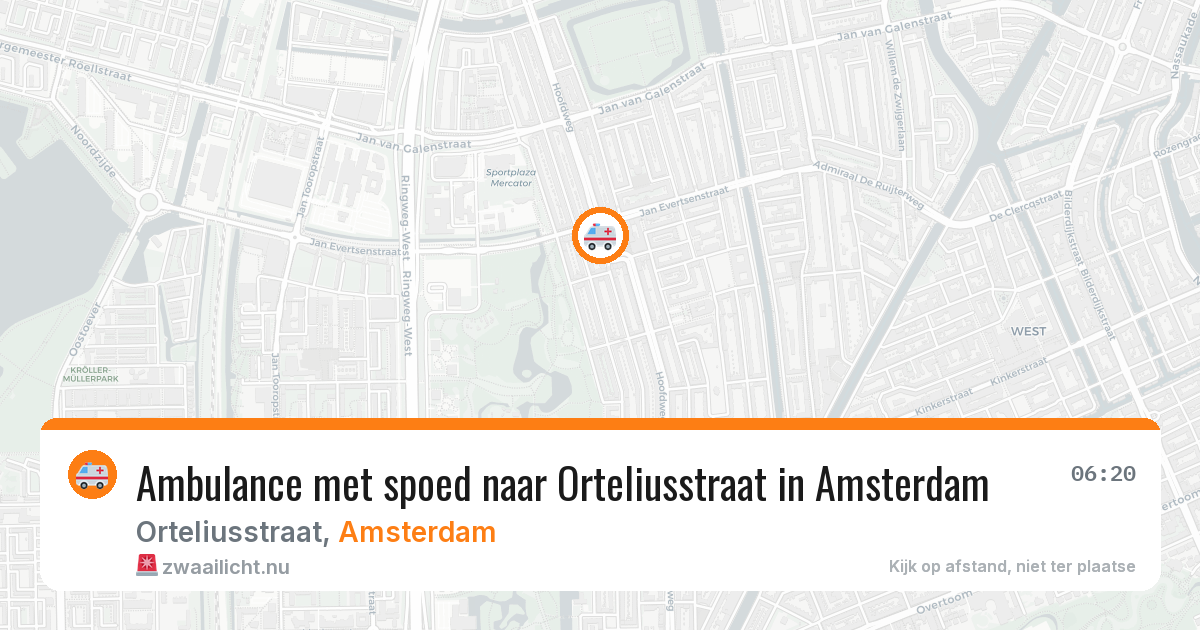 Ambulance met spoed naar Orteliusstraat in Amsterdam — 17 jul 2026