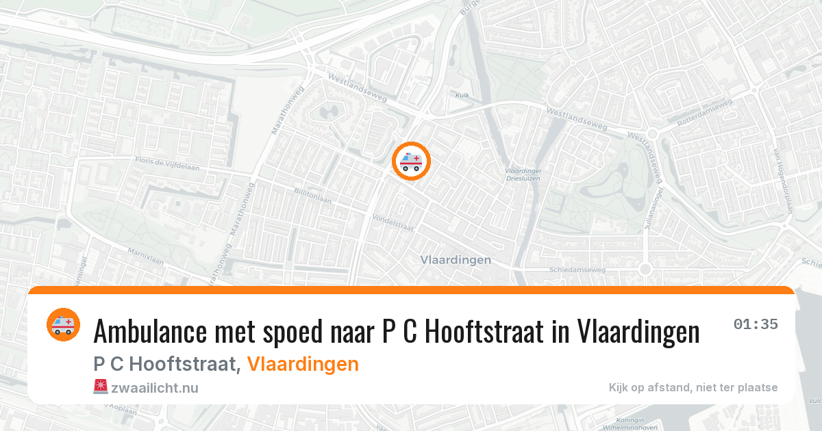 Ambulance met spoed naar P C Hooftstraat in Vlaardingen — 12 jul 2026