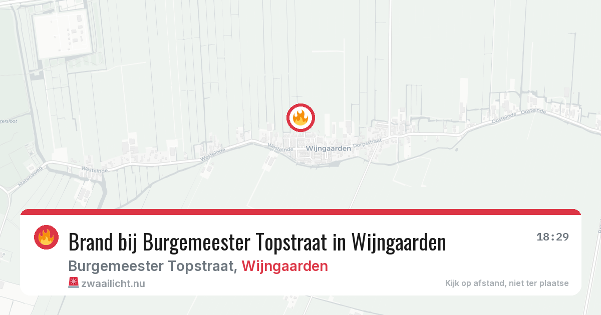 Brand bij Burgemeester Topstraat in Wijngaarden — 17 mei 2026