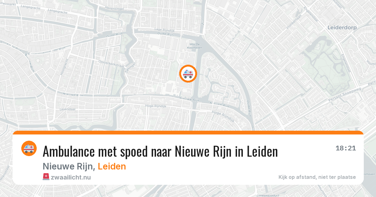 Ambulance met spoed naar Nieuwe Rijn in Leiden — 5 jun 2026