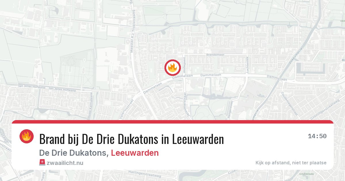 Brand bij De Drie Dukatons in Leeuwarden — 7 jun 2026