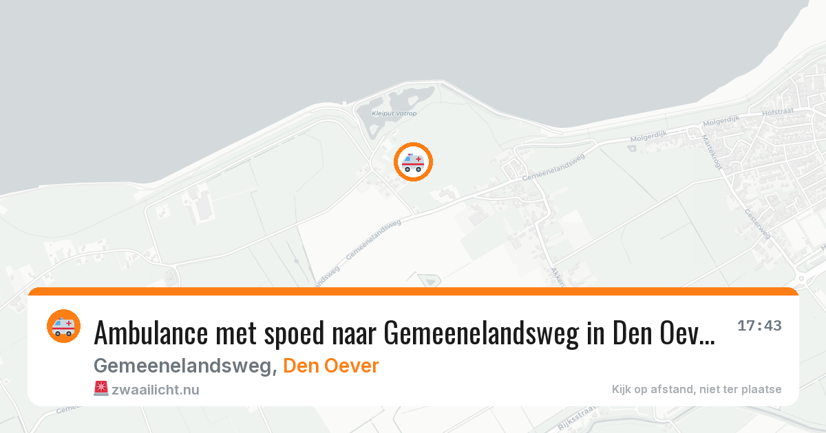 Ambulance met spoed naar Gemeenelandsweg in Den Oever — 19 mrt 2026