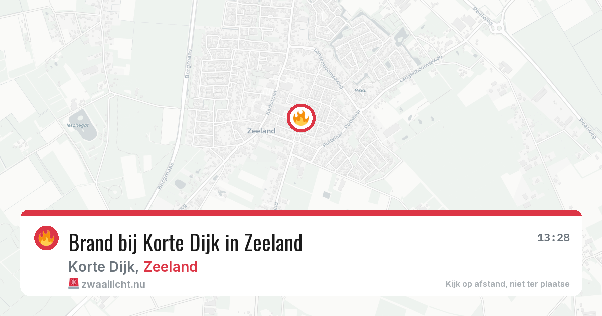 Brand bij Korte Dijk in Zeeland — 29 mei 2026