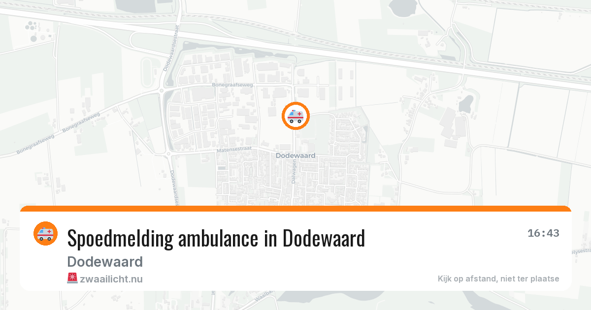 Spoedmelding ambulance in Dodewaard — 21 apr 2026