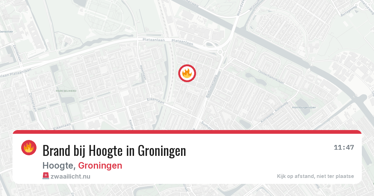 Brand bij Hoogte in Groningen — 23 jun 2026