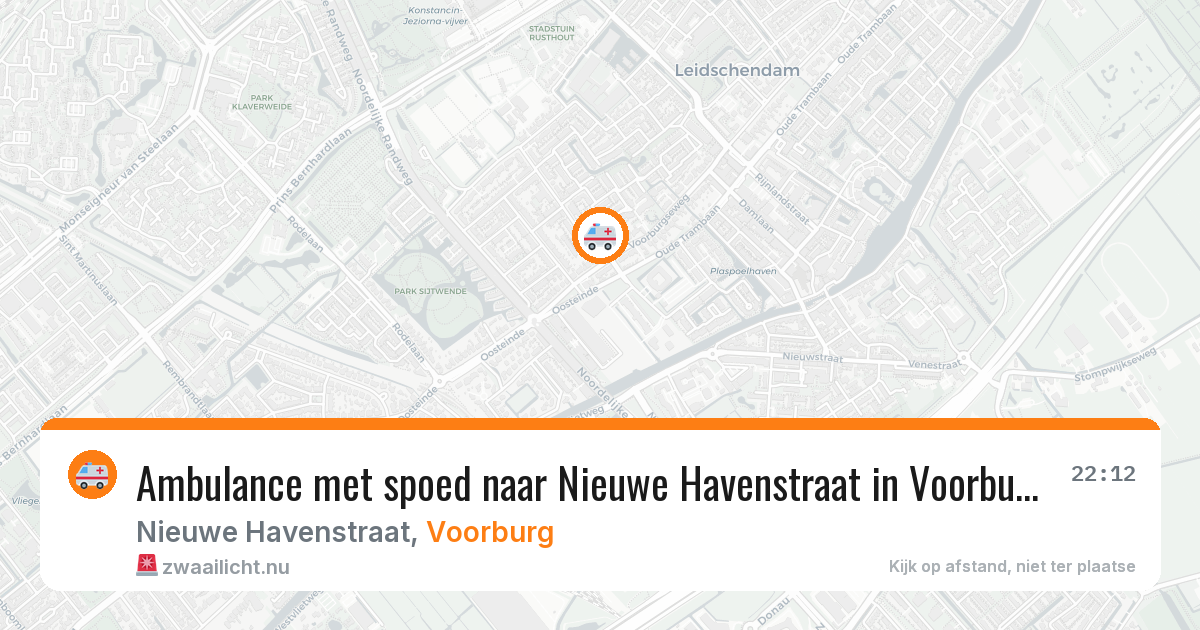 Ambulance met spoed naar Nieuwe Havenstraat in Voorburg — 19 jul 2026