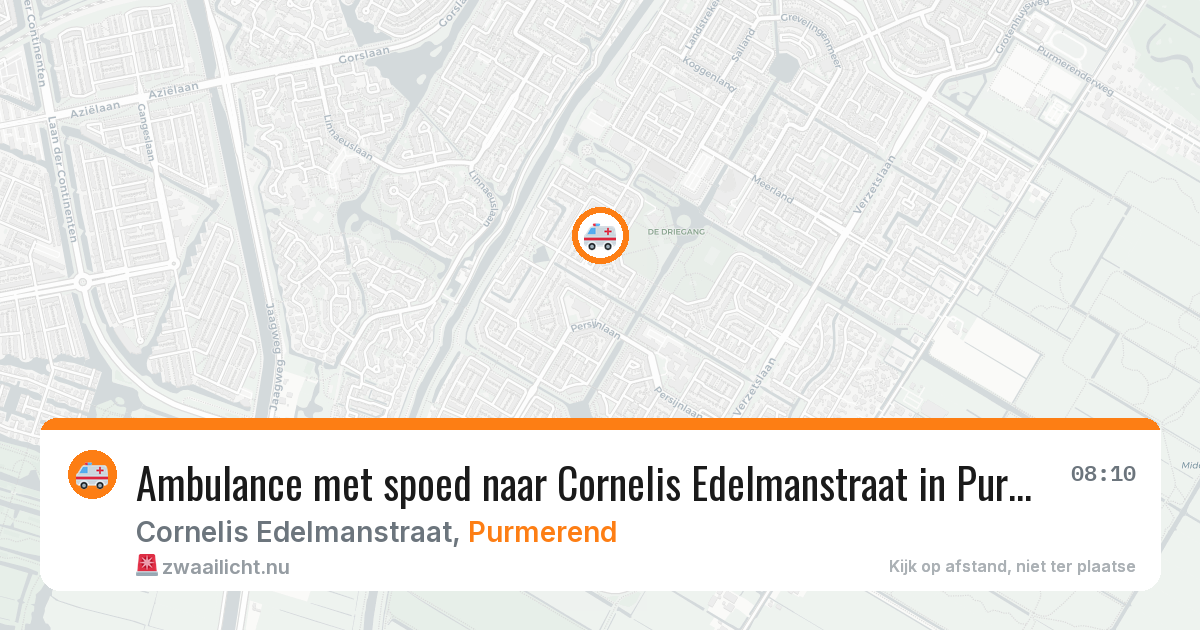 Ambulance met spoed naar Cornelis Edelmanstraat in Purmerend — 31 mei 2026