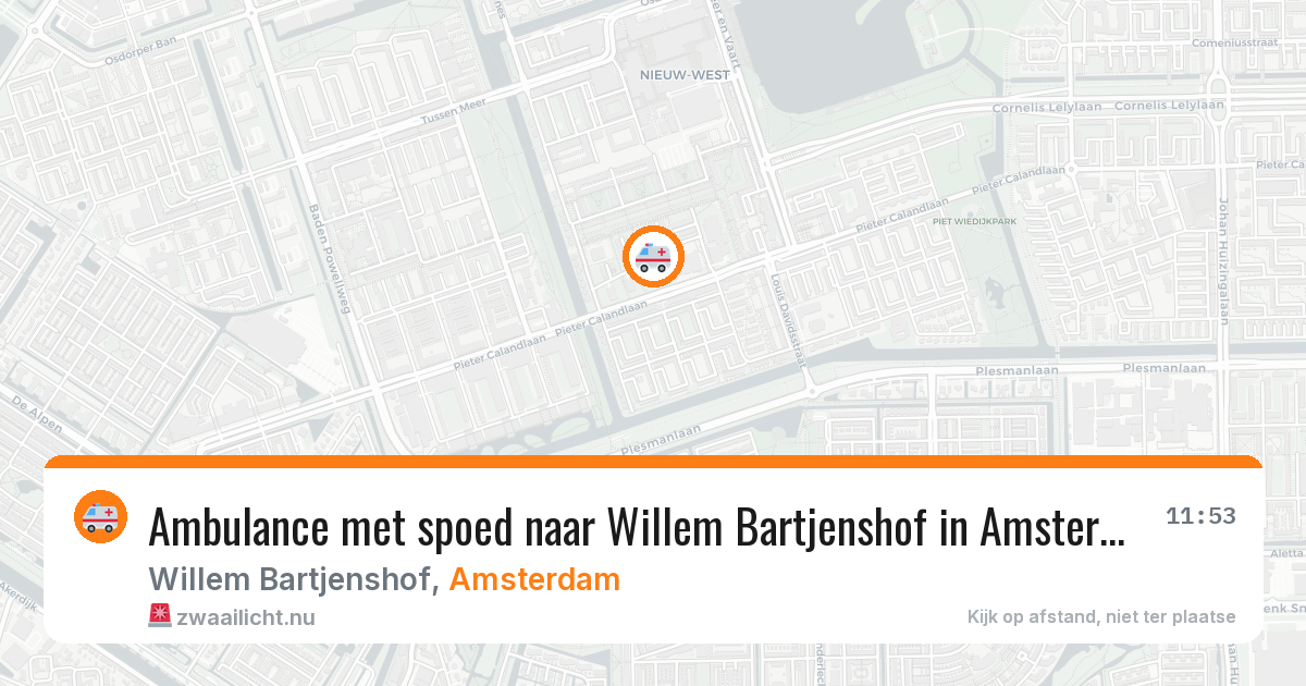 Ambulance met spoed naar Willem Bartjenshof in Amsterdam — 11 jul 2026