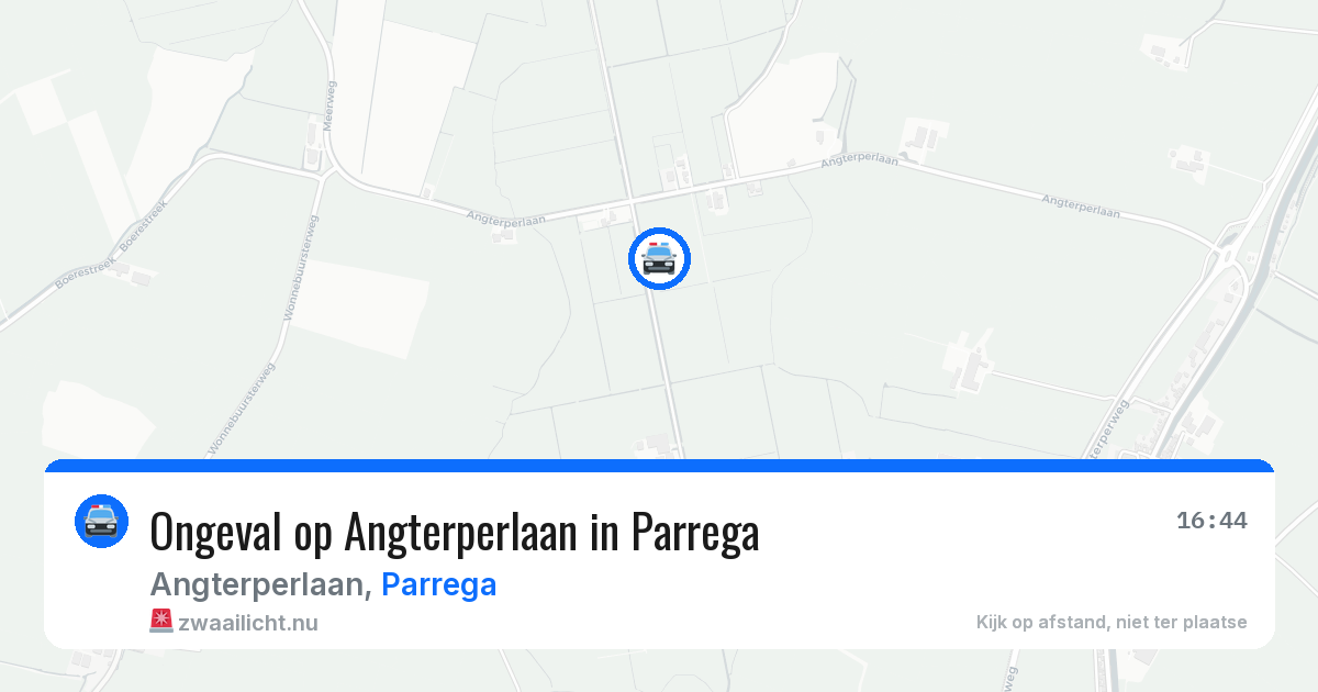 Ongeval op Angterperlaan in Parrega — 2 mei 2026