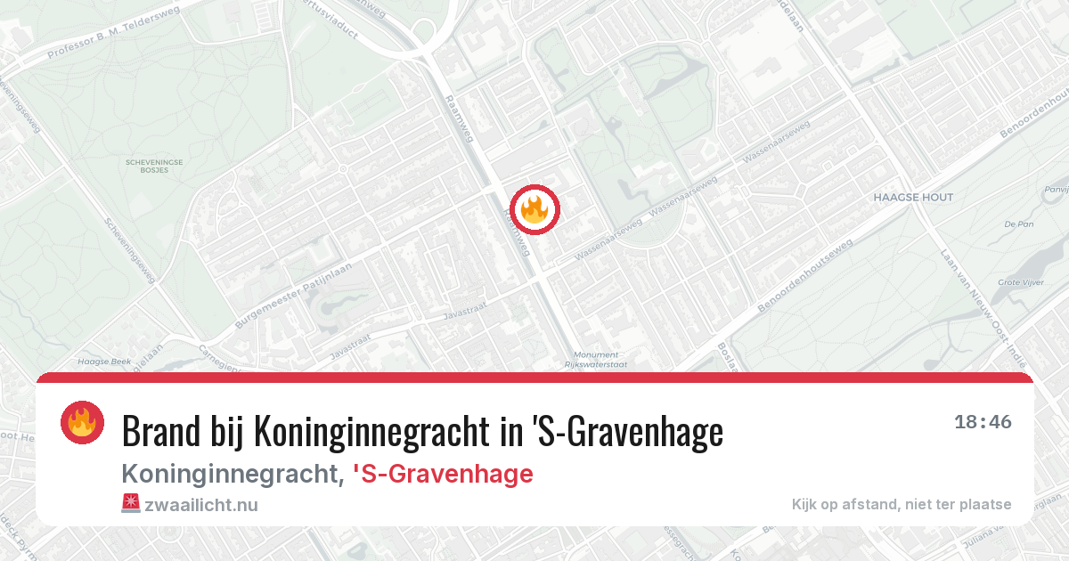 Brand bij Koninginnegracht in 'S-Gravenhage — 9 jun 2026
