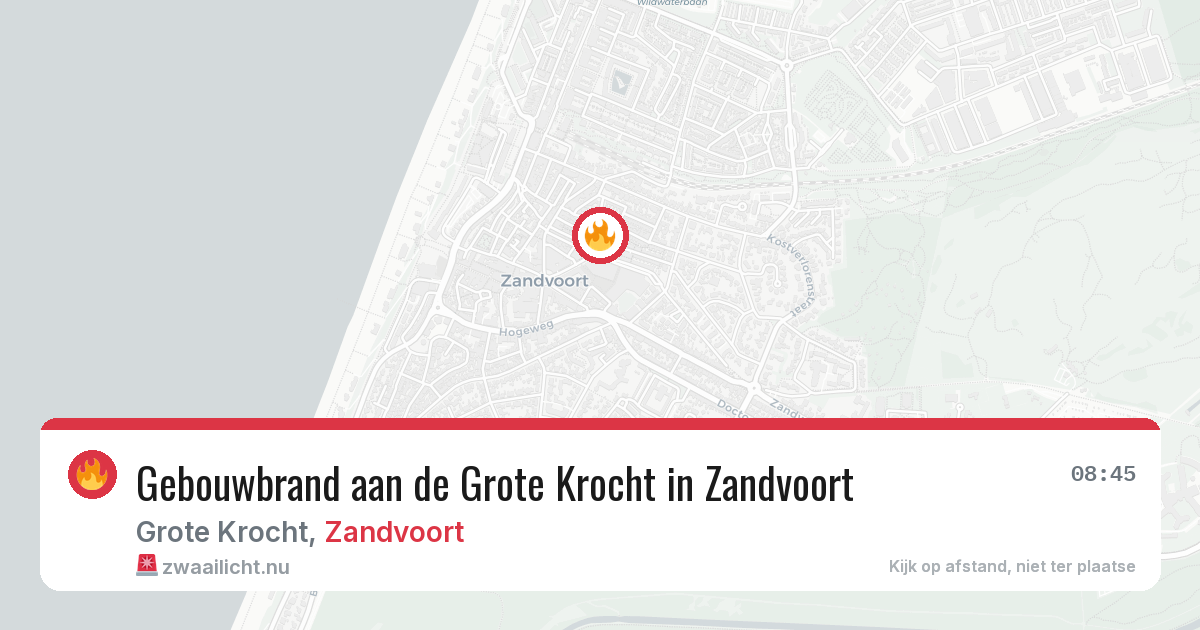 Gebouwbrand aan de Grote Krocht in Zandvoort — 2 jun 2026
