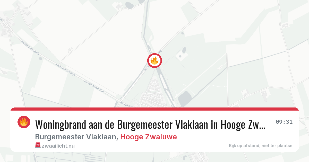 Woningbrand aan de Burgemeester Vlaklaan in Hooge Zwaluwe — 18 apr 2026