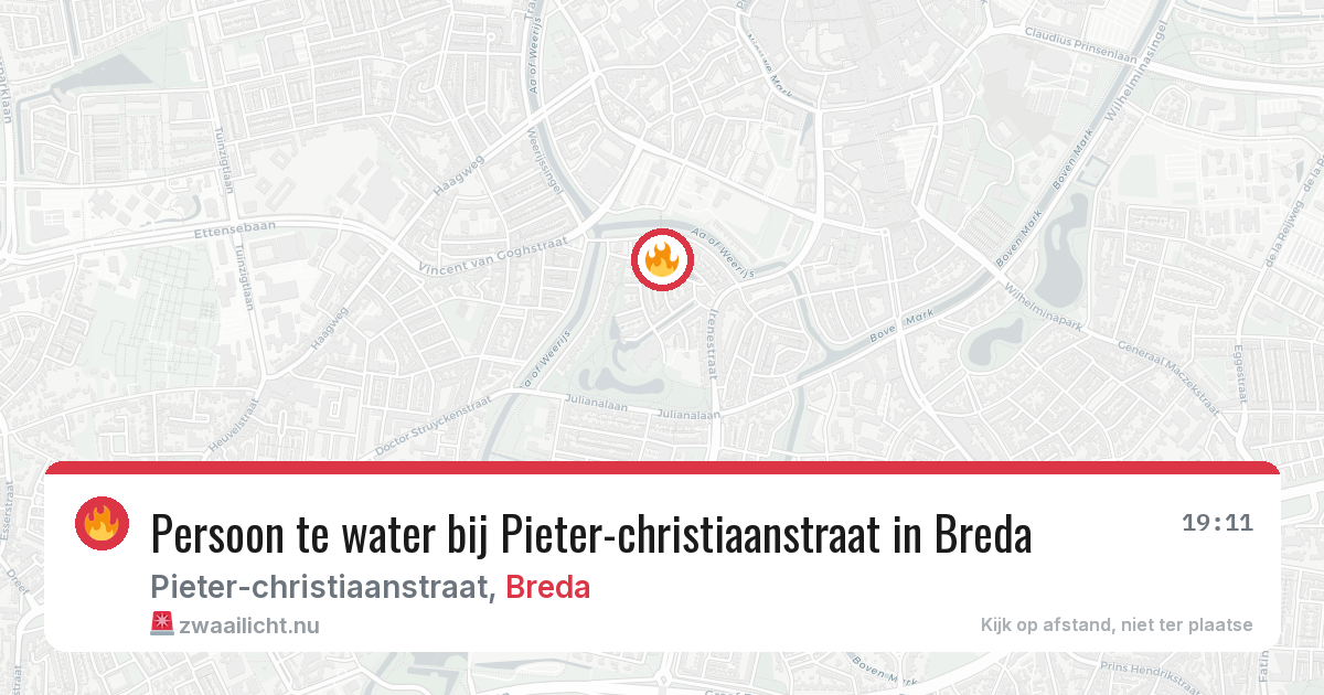 Persoon te water bij Pieter-christiaanstraat in Breda — 7 mei 2026