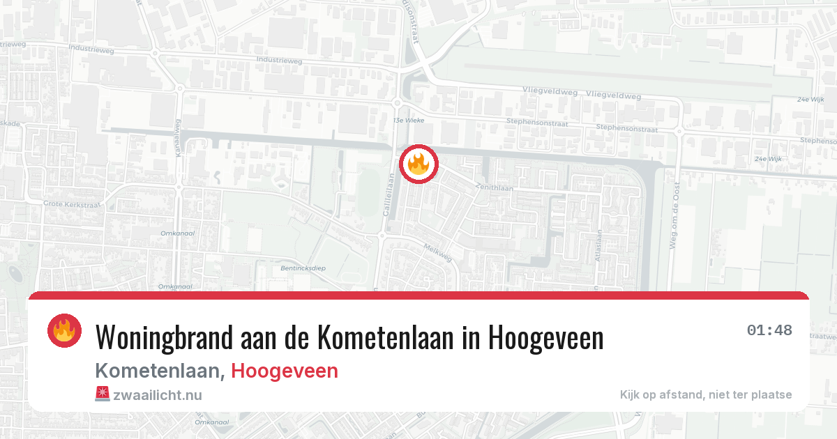 Woningbrand aan de Kometenlaan in Hoogeveen — 30 mei 2026