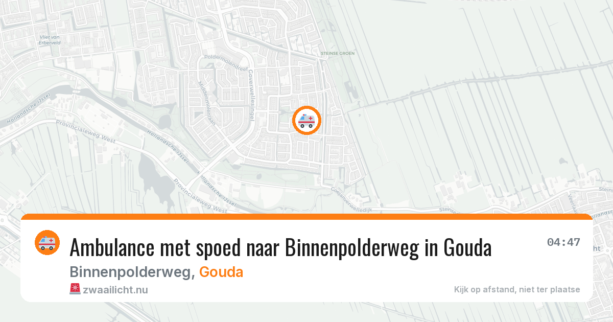 Ambulance met spoed naar Binnenpolderweg in Gouda — 25 jul 2026