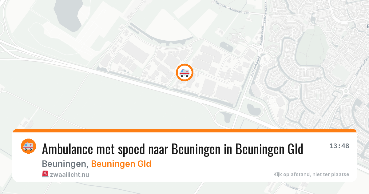 Ambulance met spoed naar Beuningen in Beuningen Gld — 16 mrt 2026