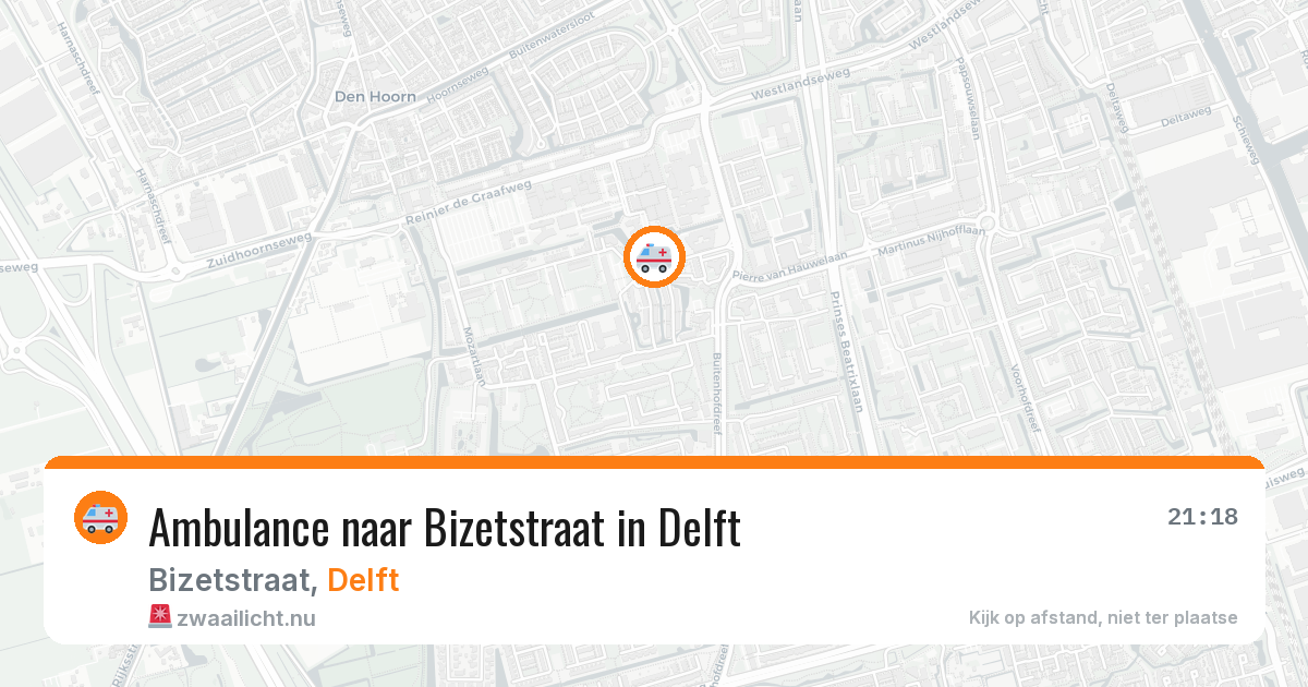 Ambulance naar Bizetstraat in Delft — 20 jul 2026