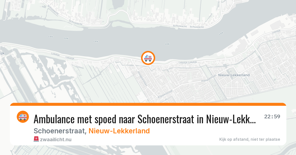 Ambulance met spoed naar Schoenerstraat in Nieuw-Lekkerland — 27 mrt 2026