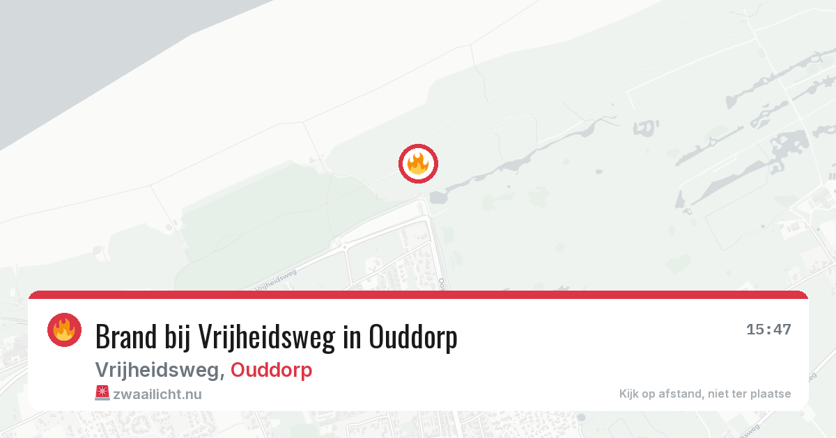 Brand bij Vrijheidsweg in Ouddorp — 15 jul 2026