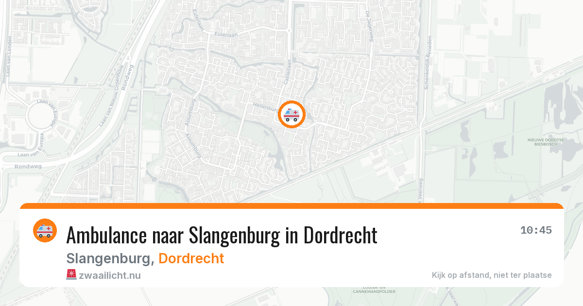 Ambulance naar Slangenburg in Dordrecht — 22 mrt 2026