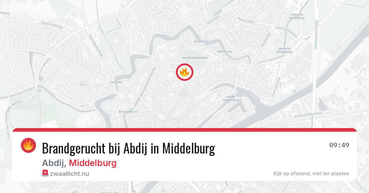 Brandgerucht bij Abdij in Middelburg — 23 mei 2026