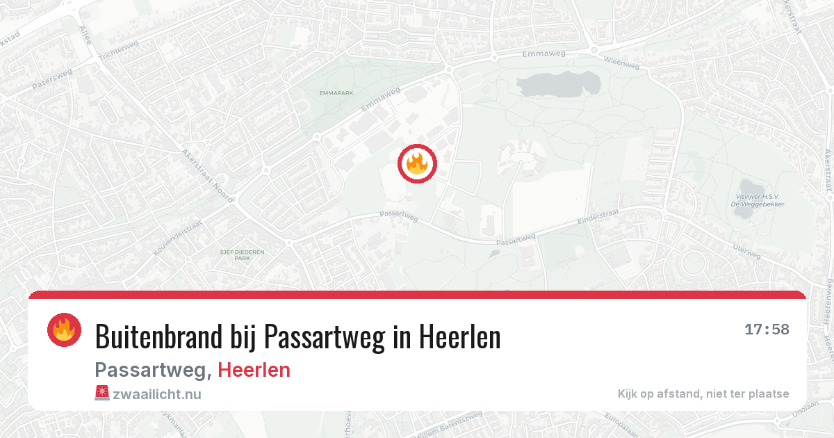 Buitenbrand bij Passartweg in Heerlen — 15 jul 2026