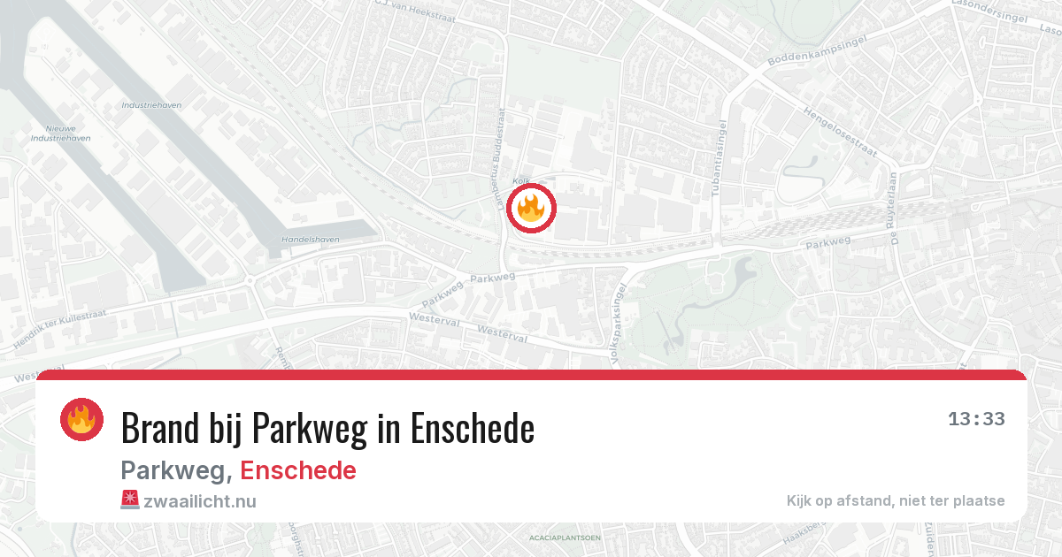 Brand bij Parkweg in Enschede — 18 jun 2026