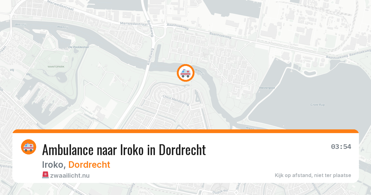 Ambulance naar Iroko in Dordrecht — 18 mei 2026