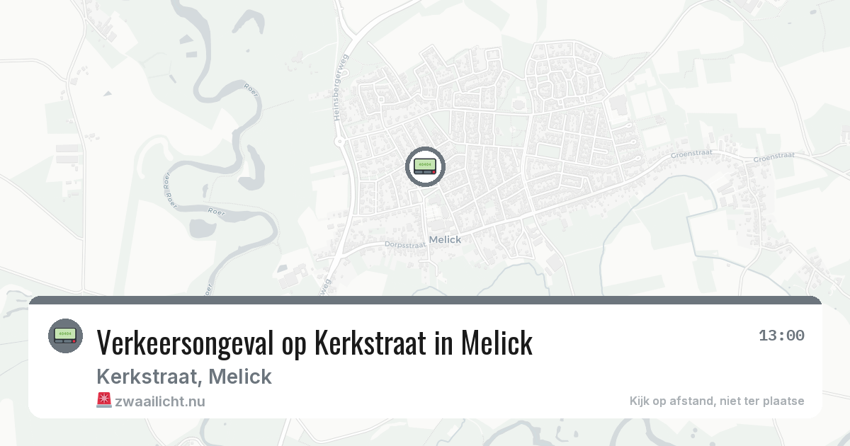 Verkeersongeval op Kerkstraat in Melick — 15 jul 2026