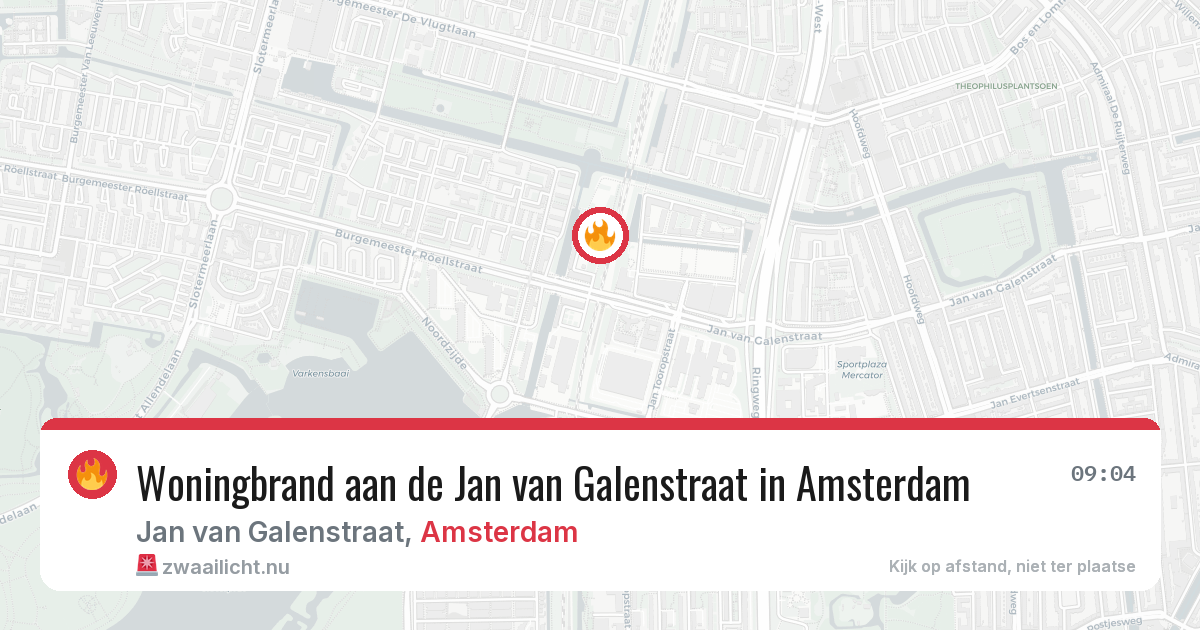 Woningbrand aan de Jan van Galenstraat in Amsterdam — 10 mrt 2026